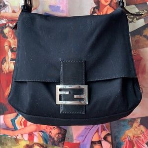 Fendi black baguette bag